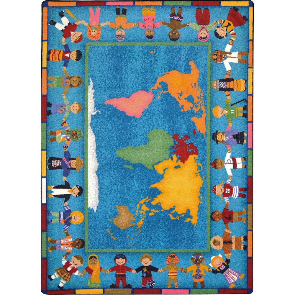 Kid Essentials Hands Around the World 10'9" x 13'2" Area Rug in Color Multi