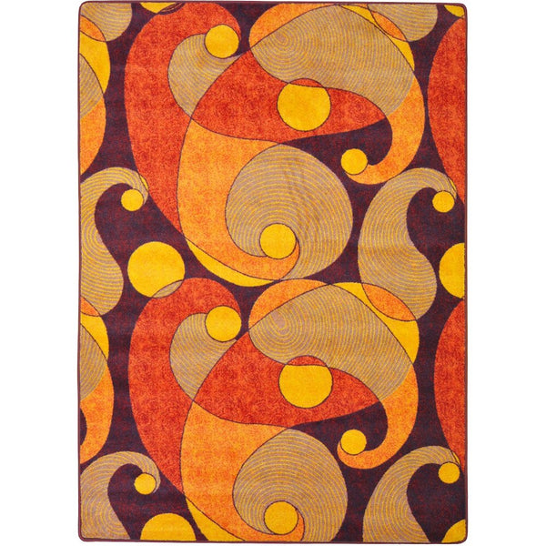 Kid Essentials Jazzy 7'8" x 10'9" Area Rug in Color Orange/Purple
