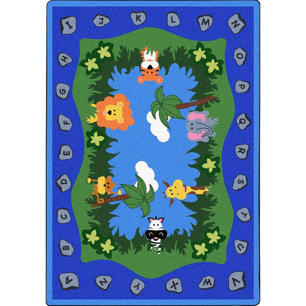 Kid Essentials Jungle Peeps 10'9" x 13'2" Area Rug in Color Multi