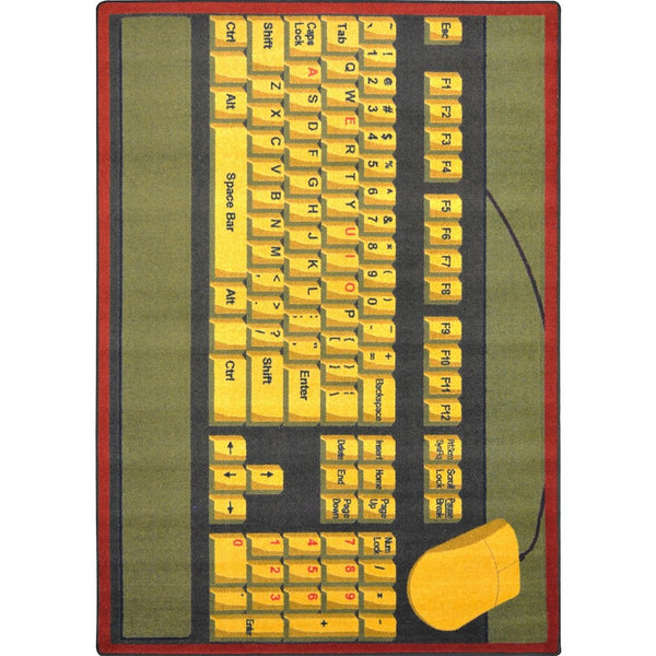 Kid Essentials Keyboard Connection 10'9" x 13'2" Area Rug in Color Brown