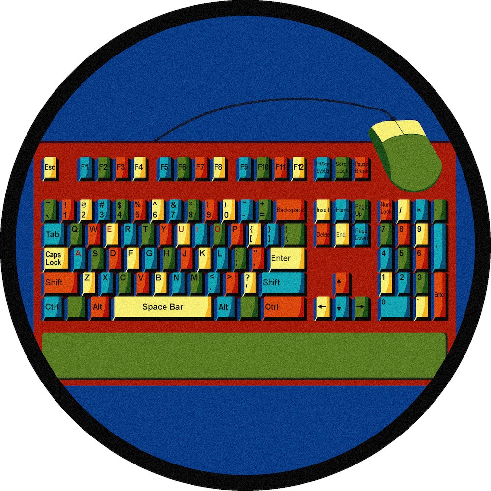 Kid Essentials Keyboard Connection 13'2" Round Area Rug in Color Multi