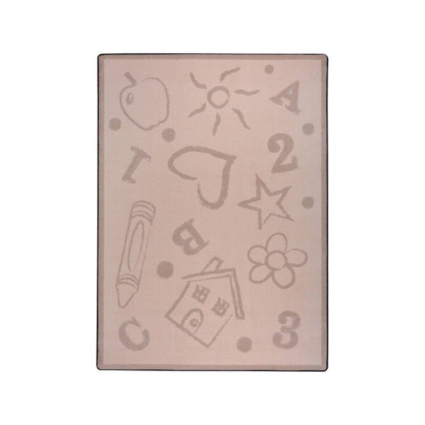Playful Patterns Kid's Art 7'8" x 10'9" Area Rug in Color Beige