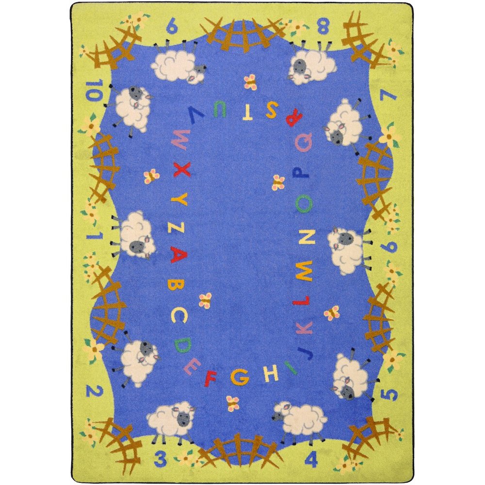 Kid Essentials Lamby Pie 10'9" x 13'2" Area Rug in Color Multi