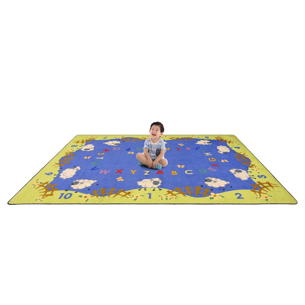Kid Essentials Lamby Pie 10'9" x 13'2" Area Rug in Color Multi
