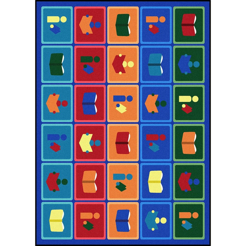 Kid Essentials Library Blocks 10'9" x 13'2" Area Rug in Color Multi