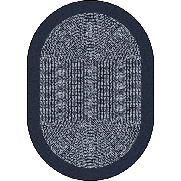 Kid Essentials Like Home 7'8" x 10'9" Oval Area Rug in Color Navy