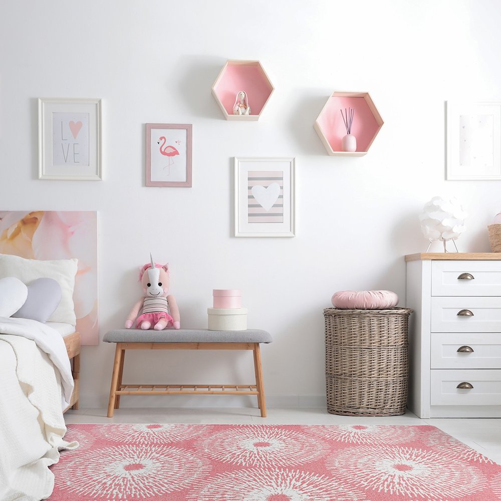 Claremont Kids Make A Wish 7'8" x 10'9" Area Rug in Color Blush