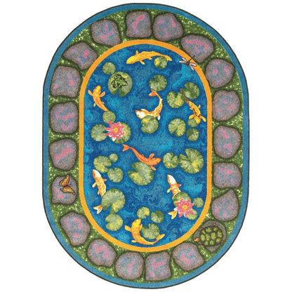 Kid Essentials Maria's Garden 7'8" x 10'9" Oval Area Rug in Color Multi