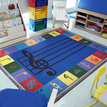 Kid Essentials Note Worthy (Elementary) 10'9" x 13'2" Area Rug in Color Multi