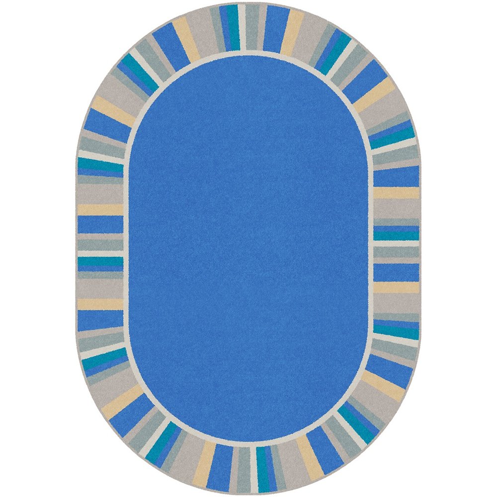 Kid Essentials Off the Cuff 7'8" x 10'9" Oval Area Rug in Color Light Blue