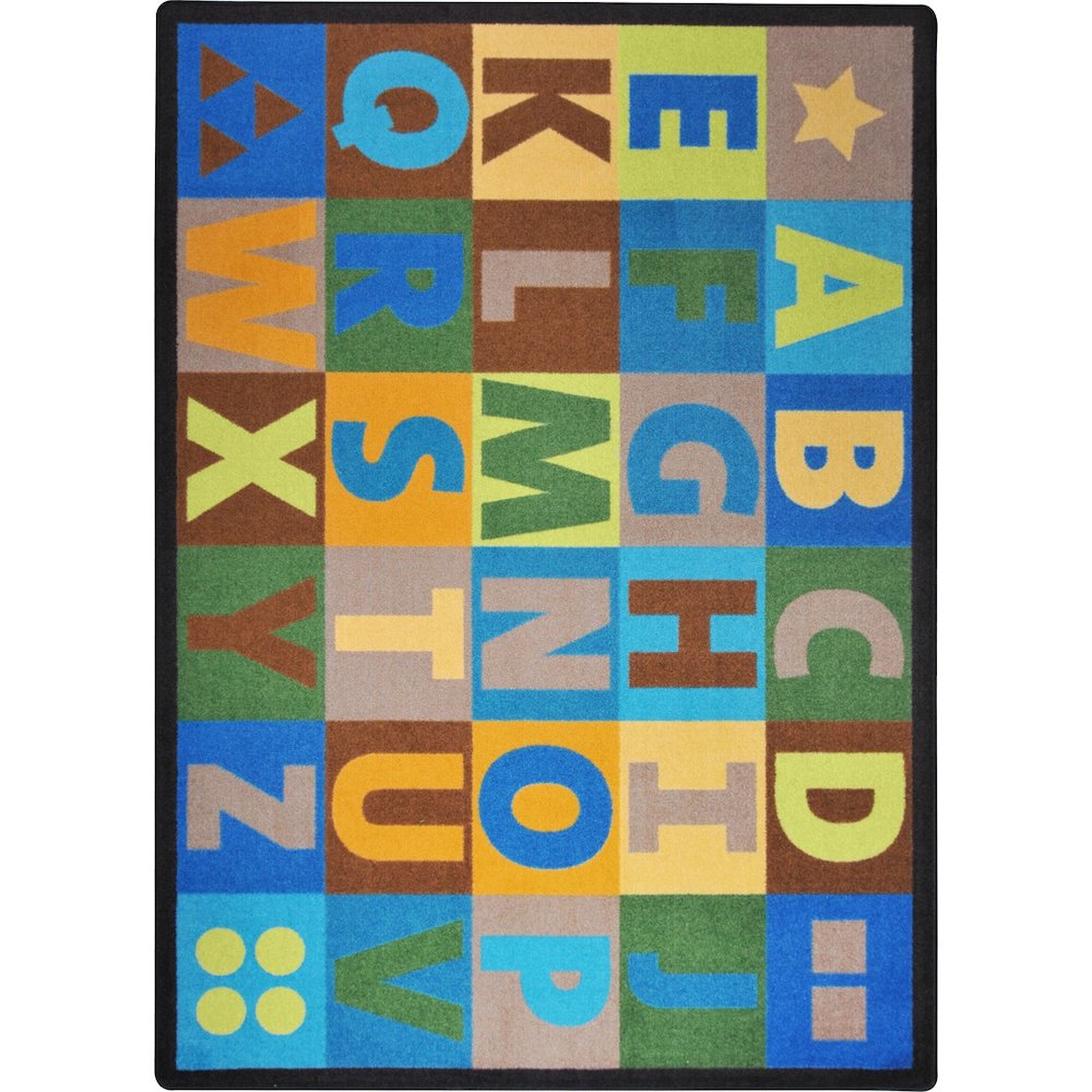 Kid Essentials Oversize Alphabet 10'9" x 13'2" Area Rug in Color Earthtone