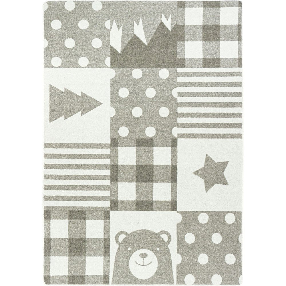Claremont Kids Patchwork Boy 7'8" x 10'9" Area Rug in Color Linen