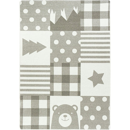 Claremont Kids Patchwork Boy 7'8" x 10'9" Area Rug in Color Linen