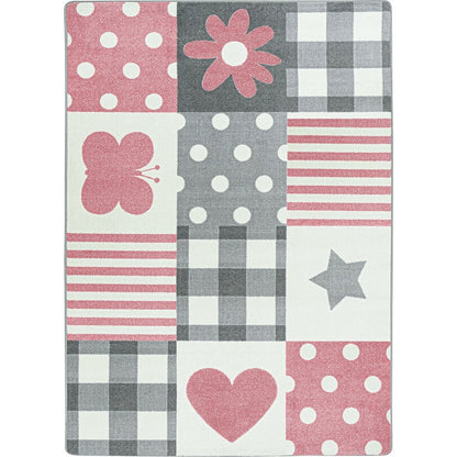 Claremont Kids Patchwork Girl 7'8" x 10'9" Area Rug in Color Blush