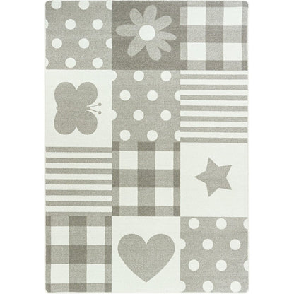 Claremont Kids Patchwork Girl 7'8" x 10'9" Area Rug in Color Linen