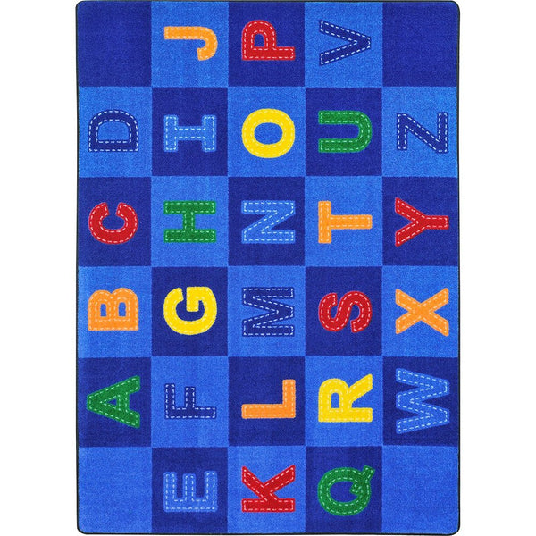 Kid Essentials Patchwork Letters 10'9" x 13'2" Area Rug in Color Multi