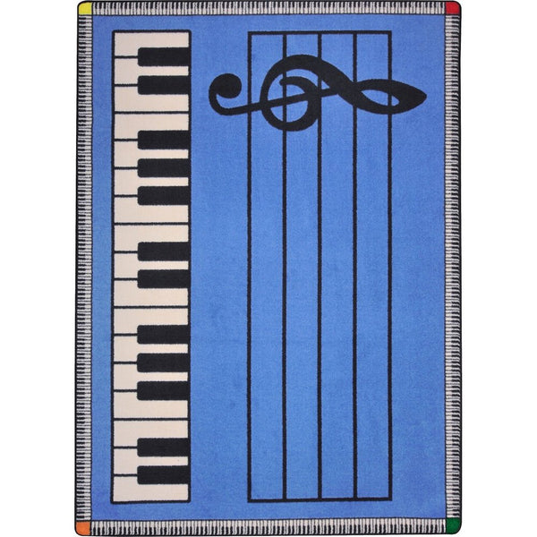 Kid Essentials Play Along 10'9" x 13'2" Area Rug in Color Blue w/ keys