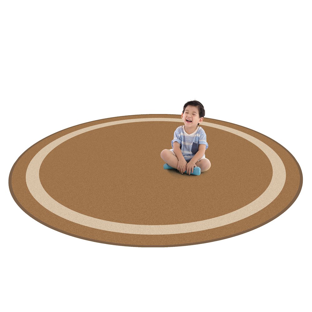 Kid Essentials Portrait 13'2" Round Area Rug in Color Mocha
