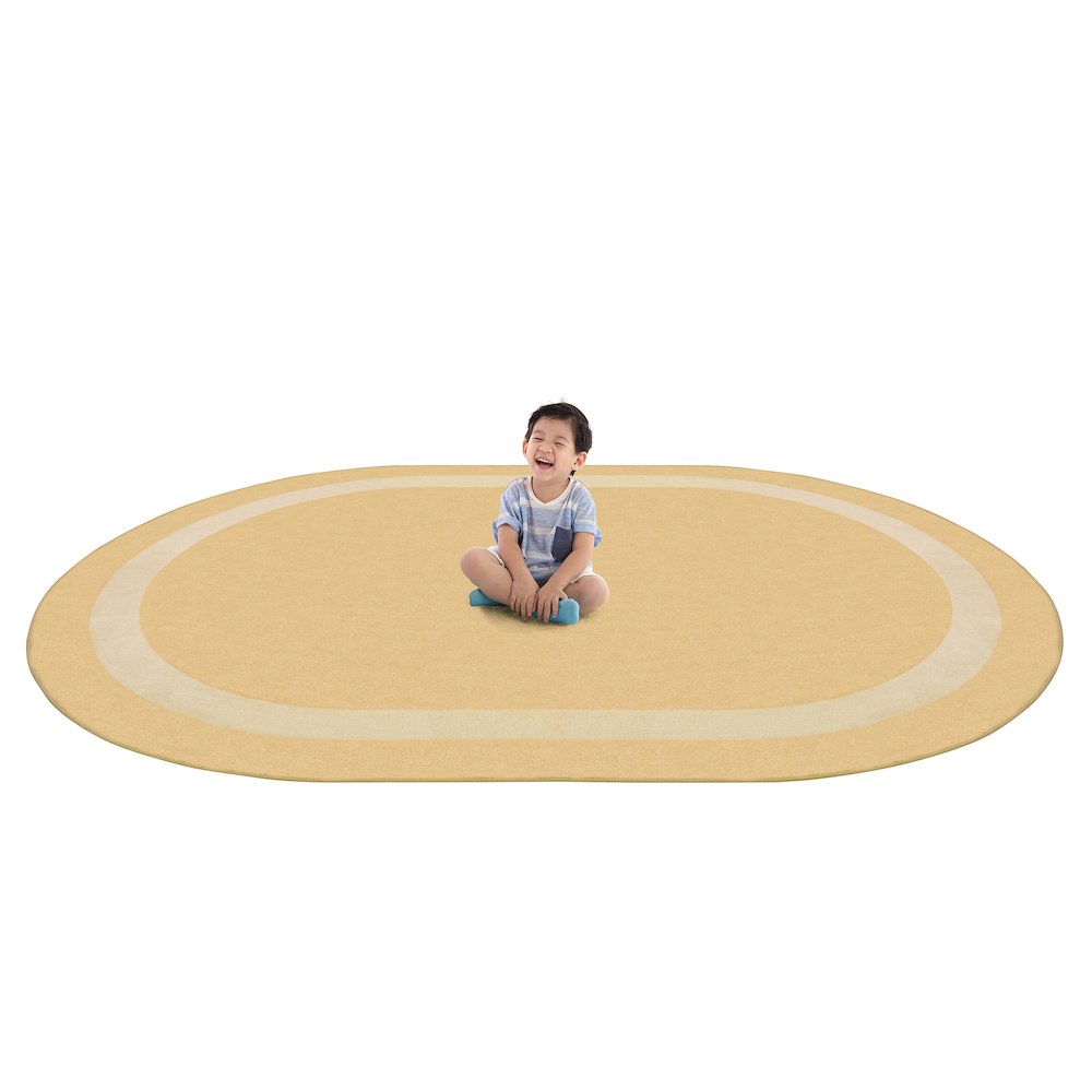 Kid Essentials Portrait 10'9" x 13'2" Oval Area Rug in Color Sandstone