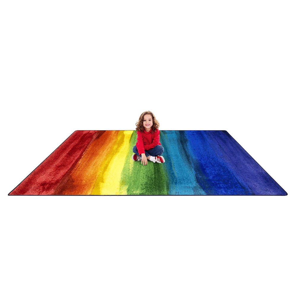 Kid Essentials Rainbow Magic 10'9" x 13'2" Area Rug in Color Rainbow