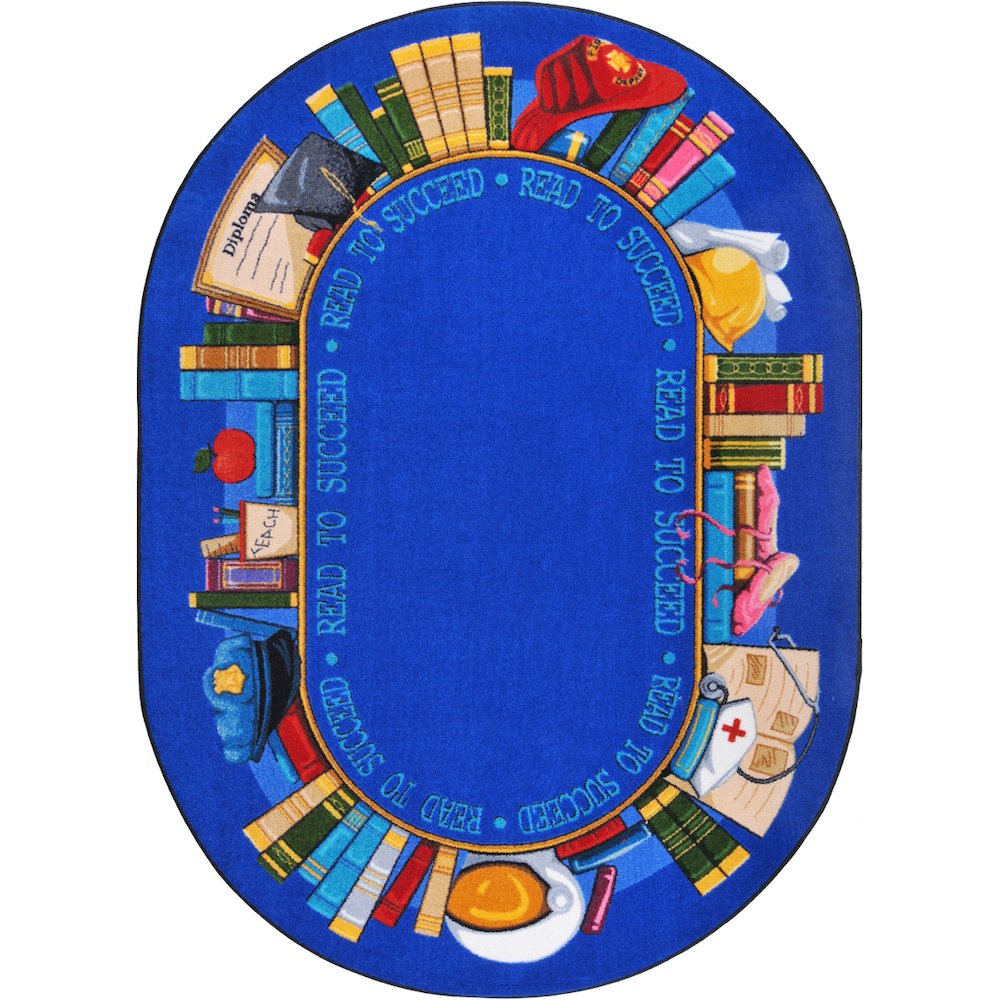 Kid Essentials Read to Succeed 10'9" x 13'2" Oval Area Rug in Color Multi
