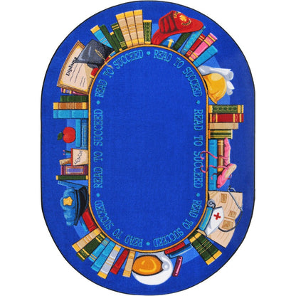 Kid Essentials Read to Succeed 10'9" x 13'2" Oval Area Rug in Color Multi