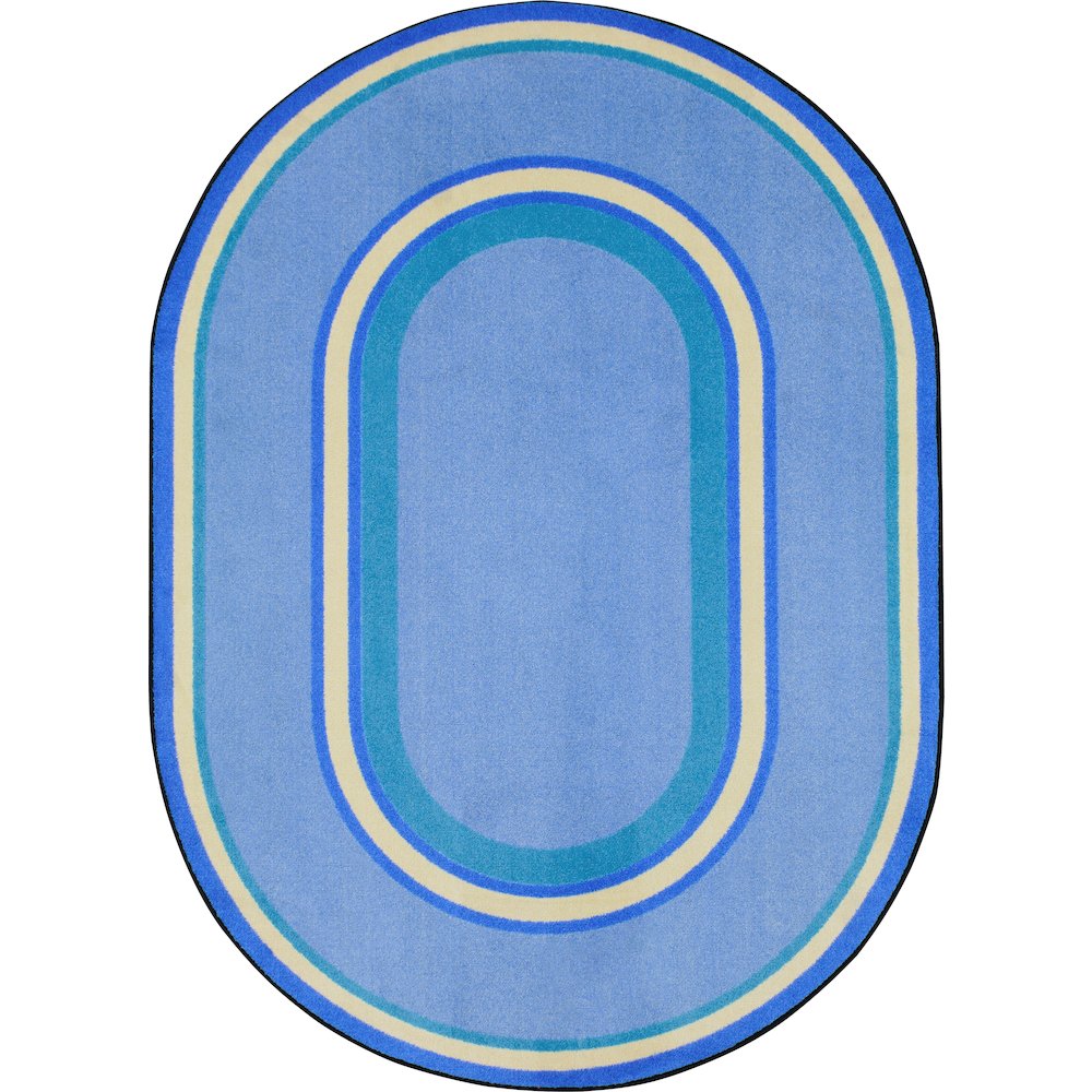 Kid Essentials Ripples 7'8" x 10'9" Oval Area Rug in Color Boy Blue