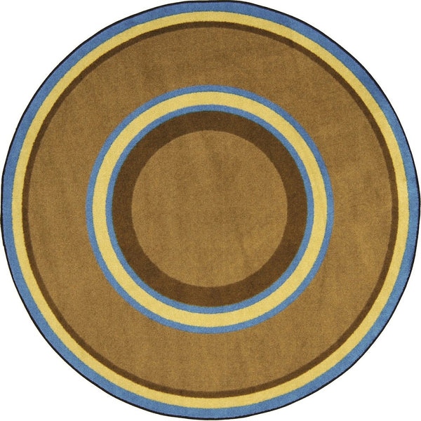 Kid Essentials Ripples 13'2" Round Area Rug in Color Chocolate