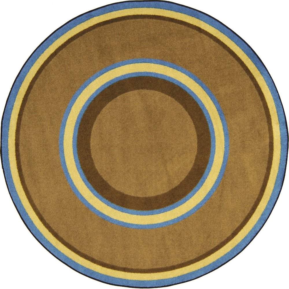 Kid Essentials Ripples 13'2" Round Area Rug in Color Chocolate