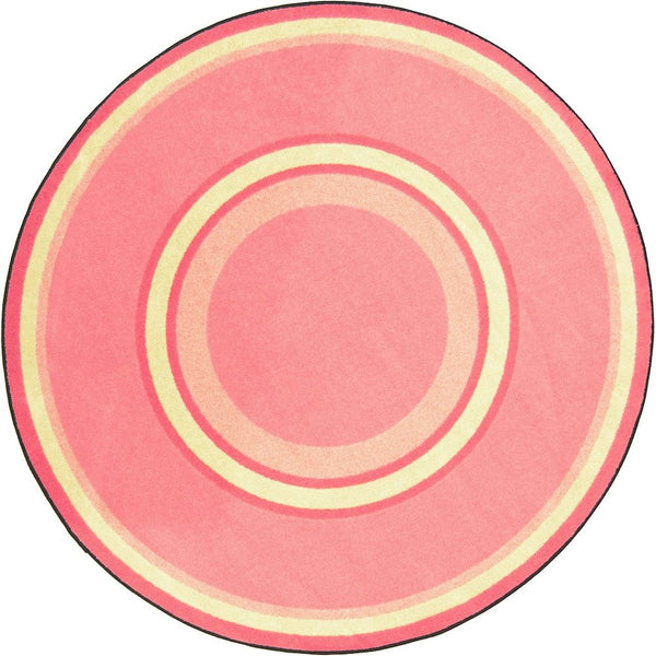 Kid Essentials Ripples 13'2" Round Area Rug in Color Pretty Pink