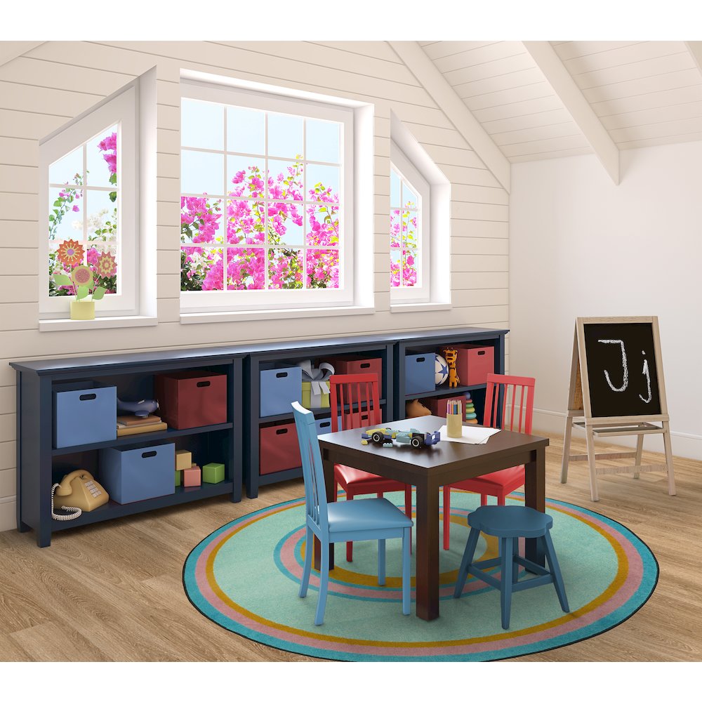 Kid Essentials Ripples 13'2" Round Area Rug in Color Teal