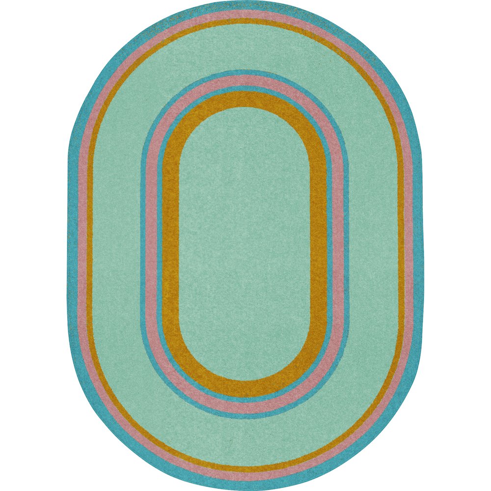 Kid Essentials Ripples 7'8" x 10'9" Oval Area Rug in Color Teal