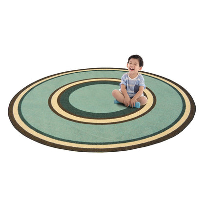 Kid Essentials Ripples 13'2" Round Area Rug in Color Woodland