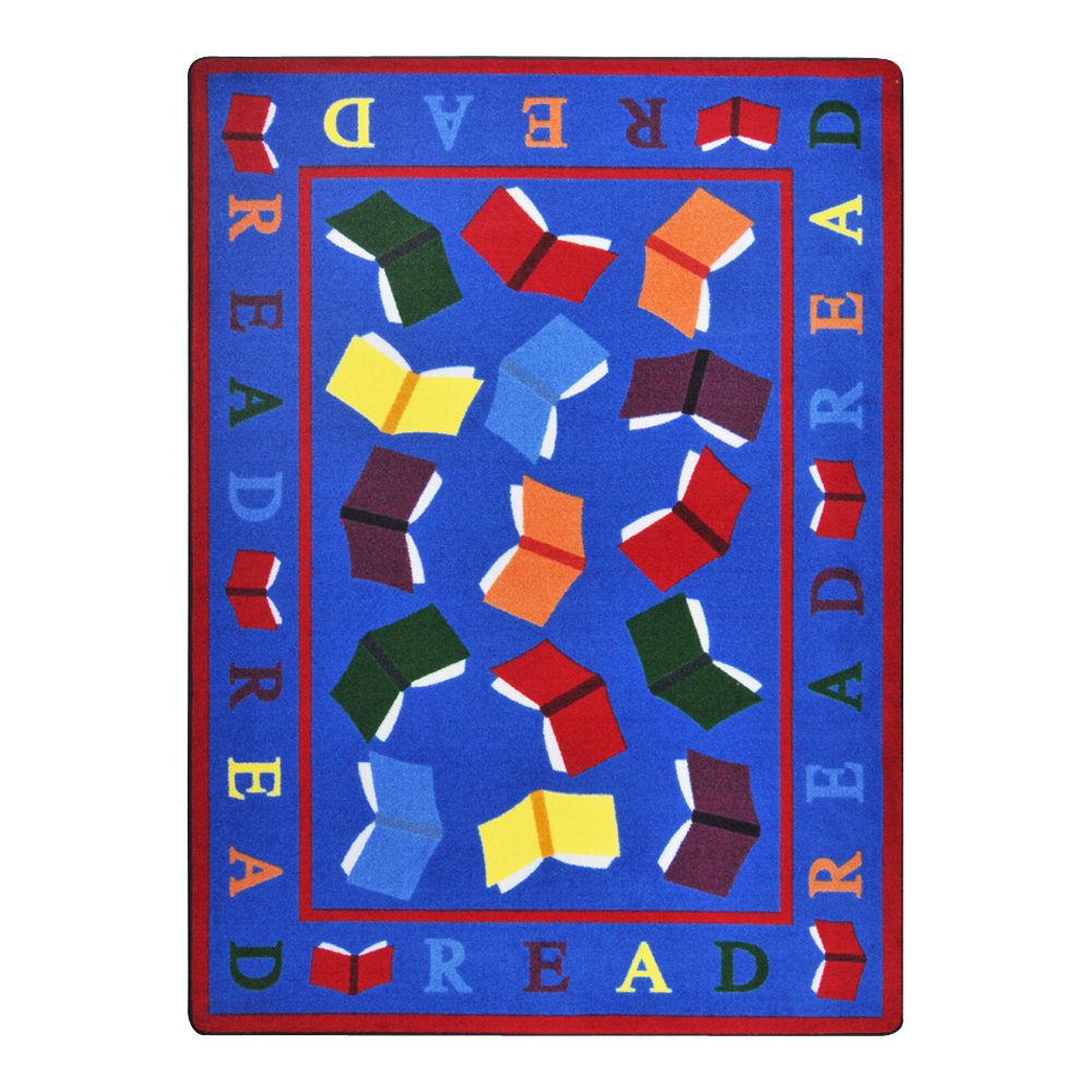 Kid Essentials Scattered Books 10'9" x 13'2" Area Rug in Color Multi