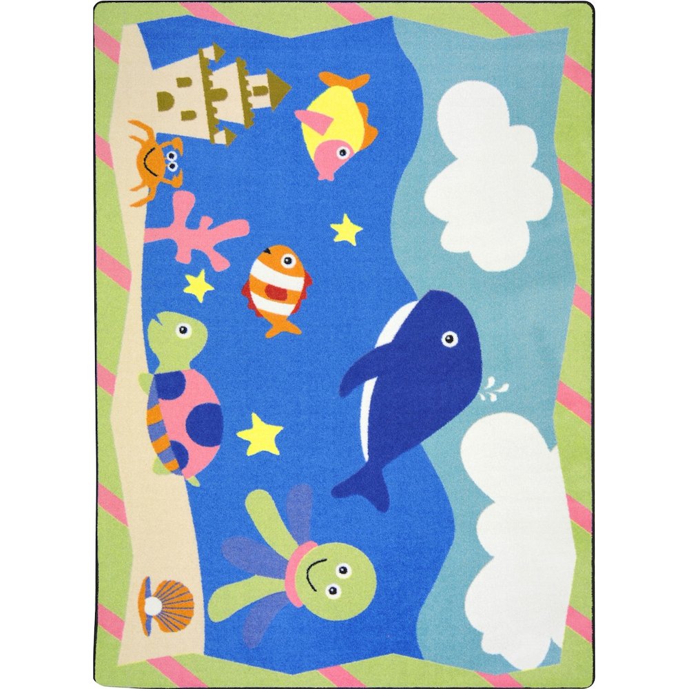 Kid Essentials Sea Babies 7'8" x 10'9" Area Rug in Color Multi