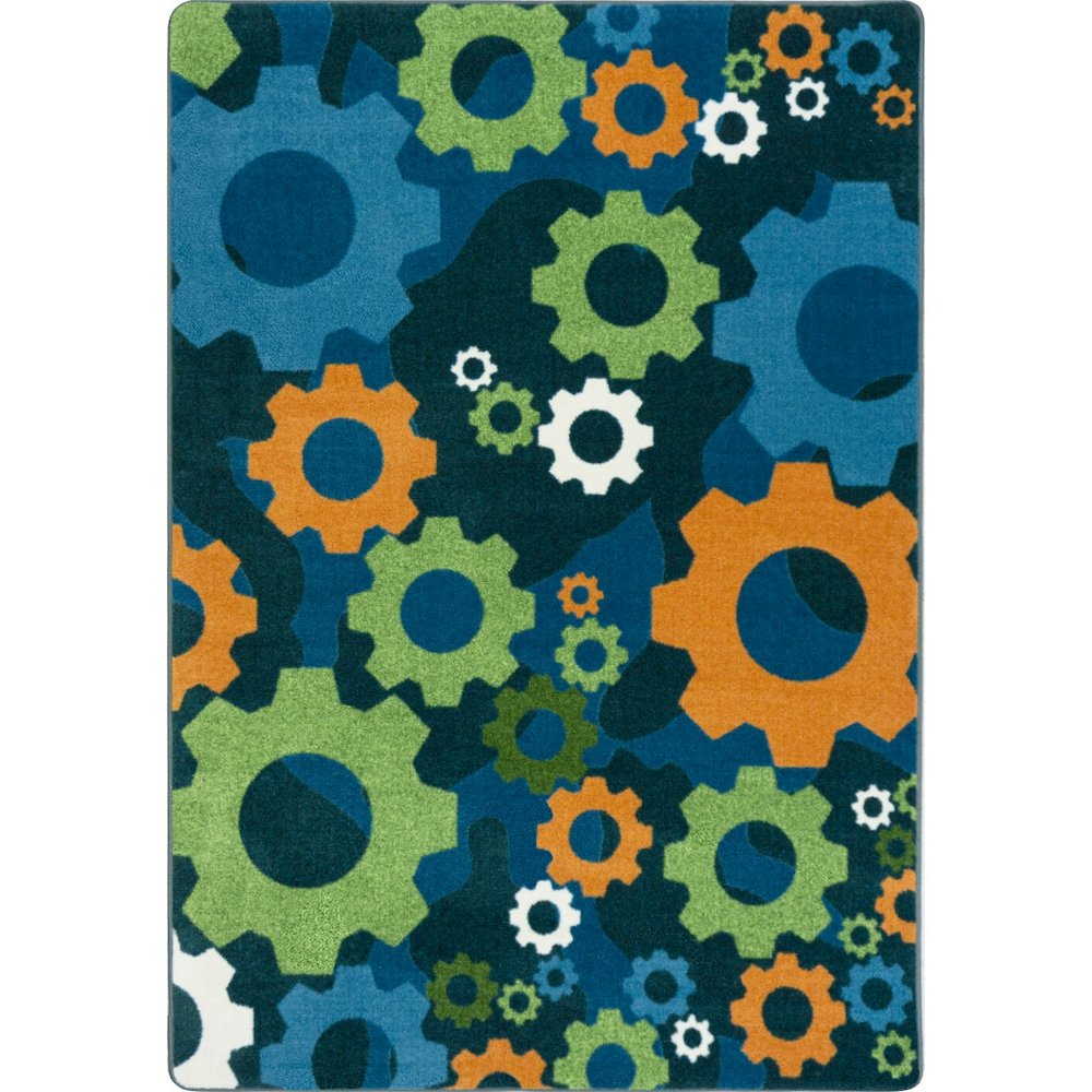 Kid Essentials Shifting Gears 7'8" x 10'9" Area Rug in Color Citrus