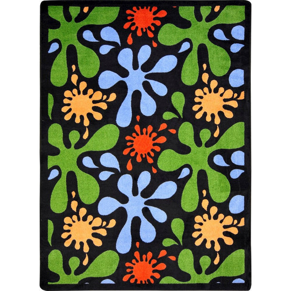 Kid Essentials Splat 7'8" x 10'9" Area Rug in Color Black