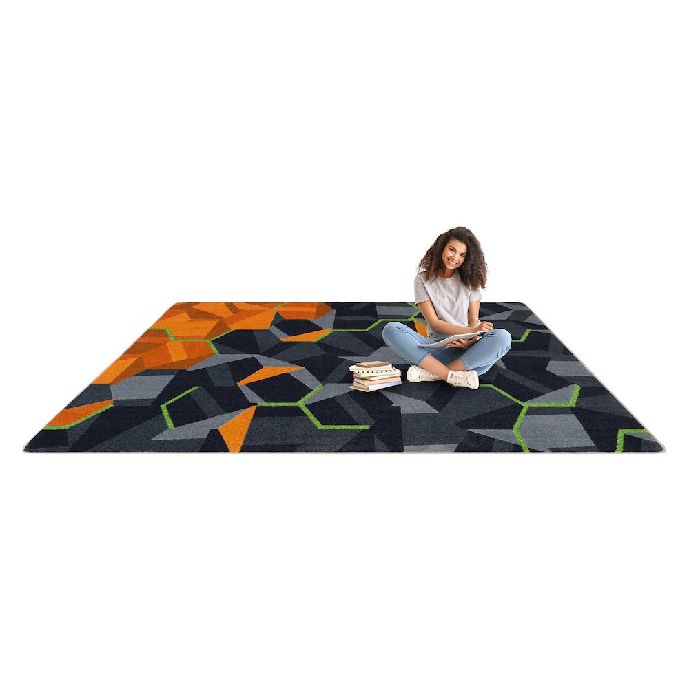 Kid Essentials Stealth 10'9" x 13'2" Area Rug in Color Tangerine