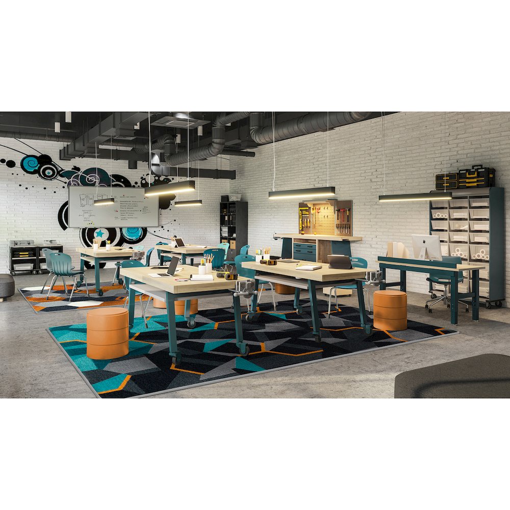 Kid Essentials Stealth 10'9" x 13'2" Area Rug in Color Teal
