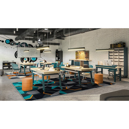Kid Essentials Stealth 10'9" x 13'2" Area Rug in Color Teal