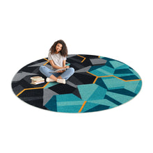 Kid Essentials Stealth 13'2" Round Area Rug in Color Teal