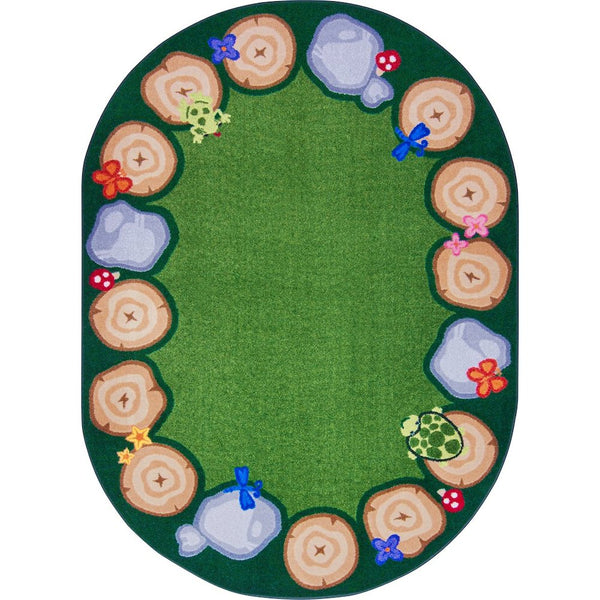 Kid Essentials Stumped 10'9" x 13'2" Oval Area Rug in Color Multi