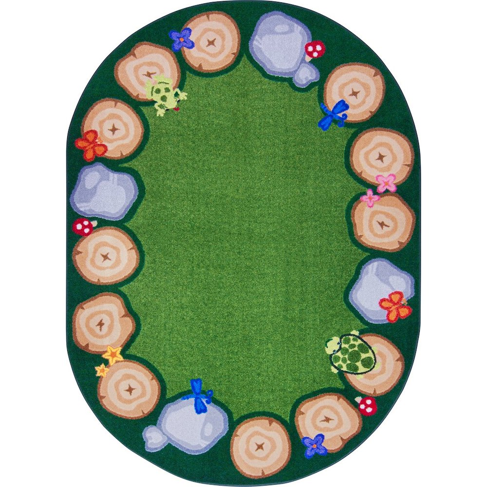 Kid Essentials Stumped 10'9" x 13'2" Oval Area Rug in Color Multi