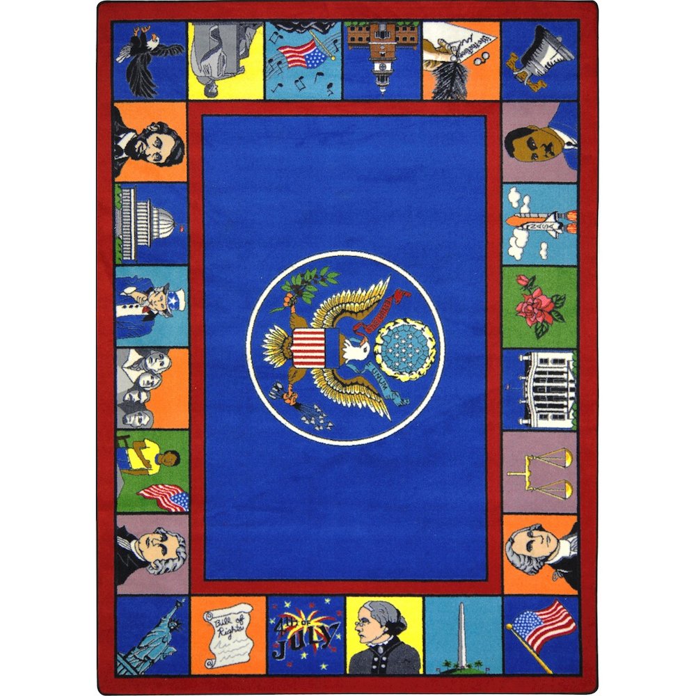 Kid Essentials Symbols of America 10'9" x 13'2" Area Rug in Color Multi