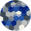 Kid Essentials Team Up 13'2" Round Area Rug in Color Blue