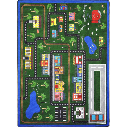 Kid Essentials Tiny Town 10'9" x 13'2" Area Rug in Color Multi