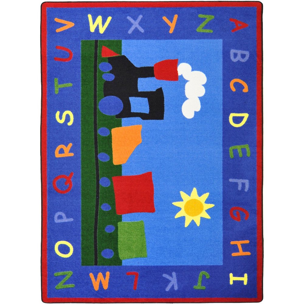 Kid Essentials Tiny Train 10'9" x 13'2" Area Rug in Color Multi