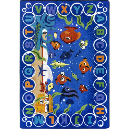 Kid Essentials Underwater Readers 10'9" x 13'2" Area Rug in Color Multi