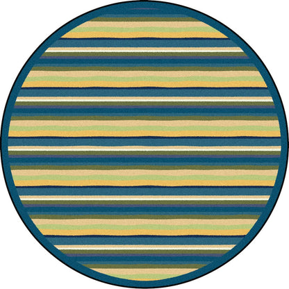 Kid Essentials Yipes Stripes 13'2" Round Area Rug in Color Bold