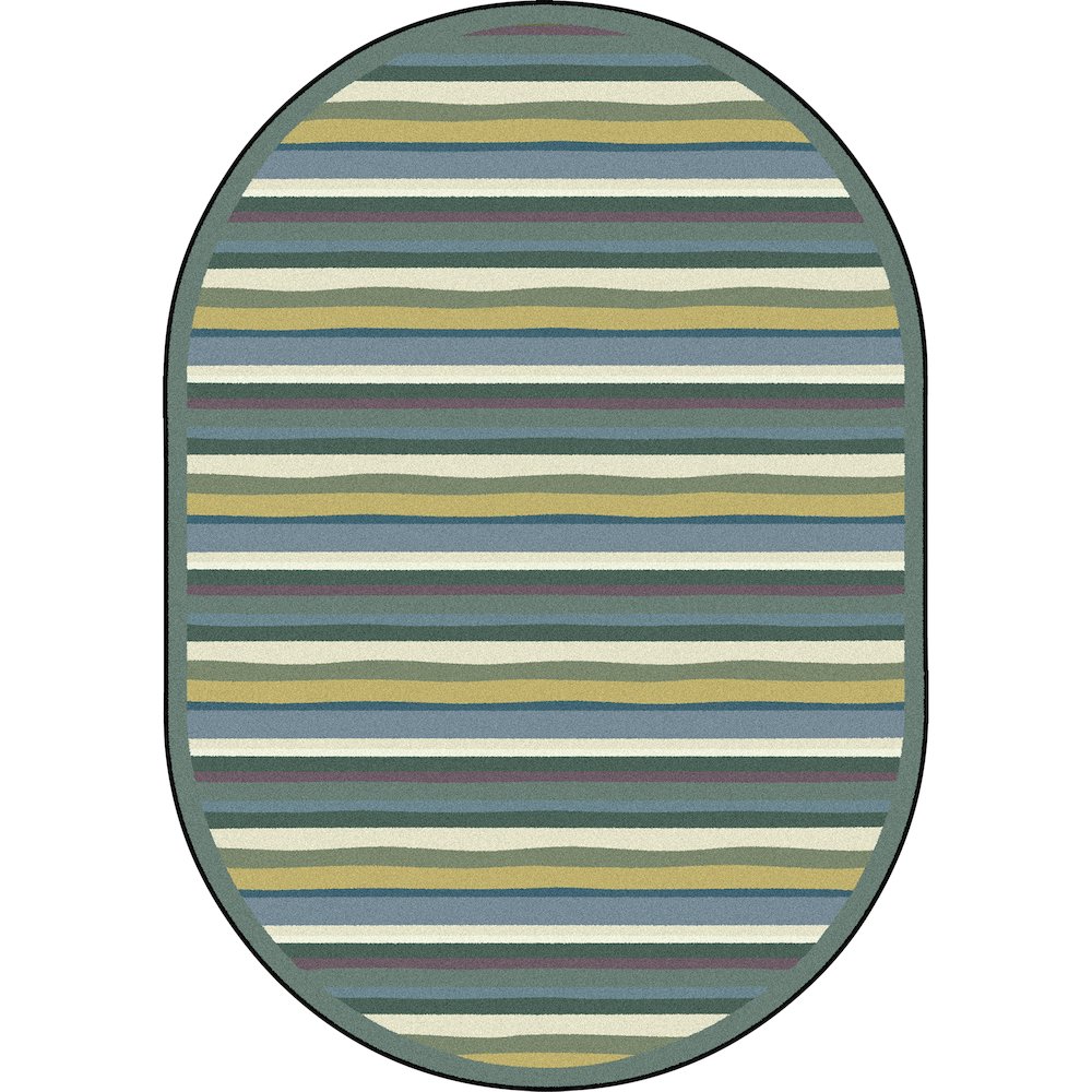 Kid Essentials Yipes Stripes 7'8" x 10'9" Oval Area Rug in Color Soft